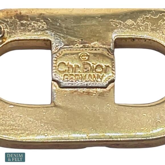 Christian Dior Vintage Gold-Plated CD Pendant Necklace Germany Women’s - Picture 5 of 6